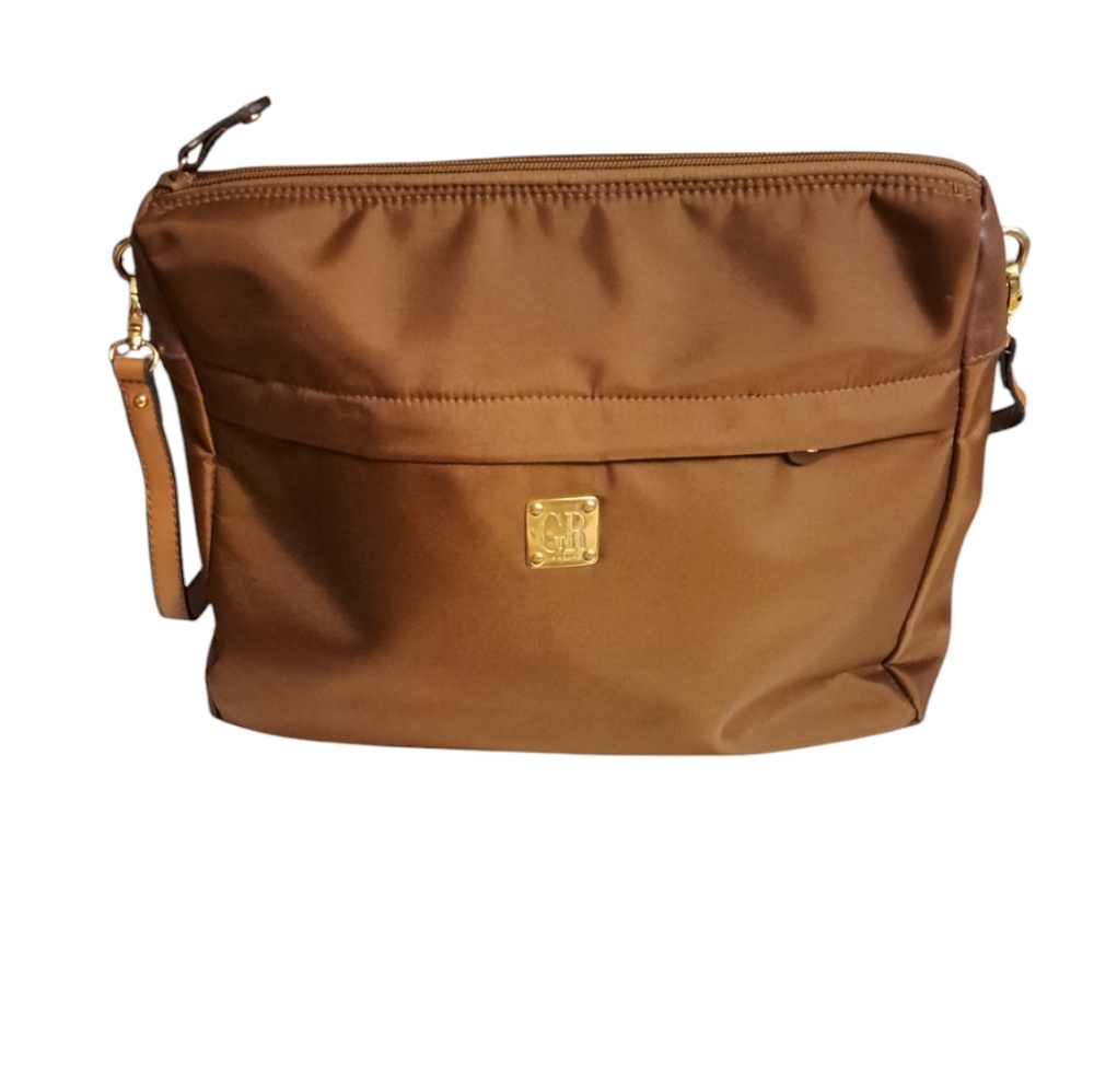 Georges Rech Paris Nylon Bronze Crossbody Bag. Luxury Desinger Paris.